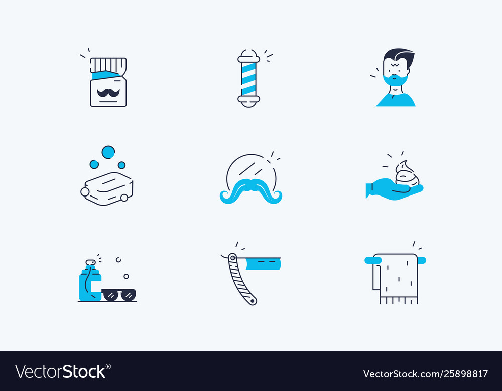 Barber salon set vector image Barber salon set