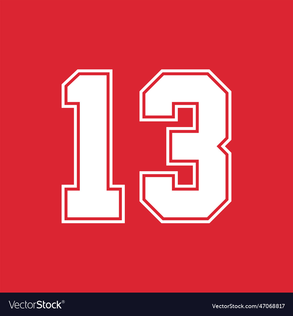 basketball-and-baseball-sport-numbers-13-vector-image