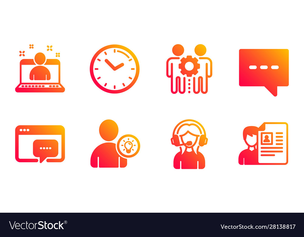 Blog time and support icons set user idea vector image Blog time and support icons set user idea