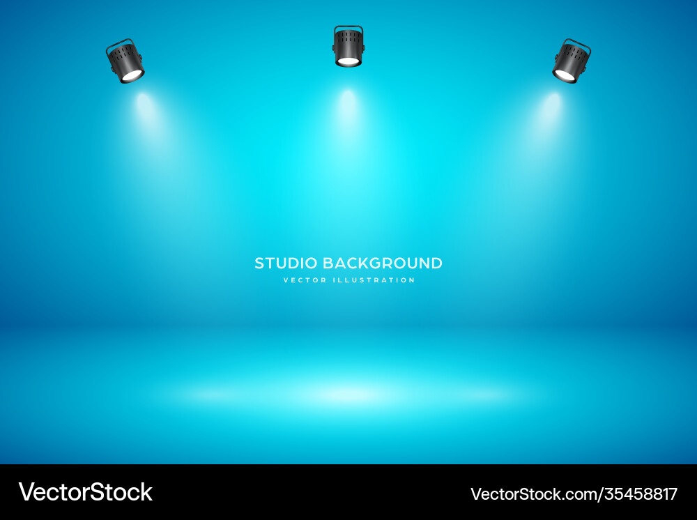 Empty blue studio abstract background Royalty Free Vector