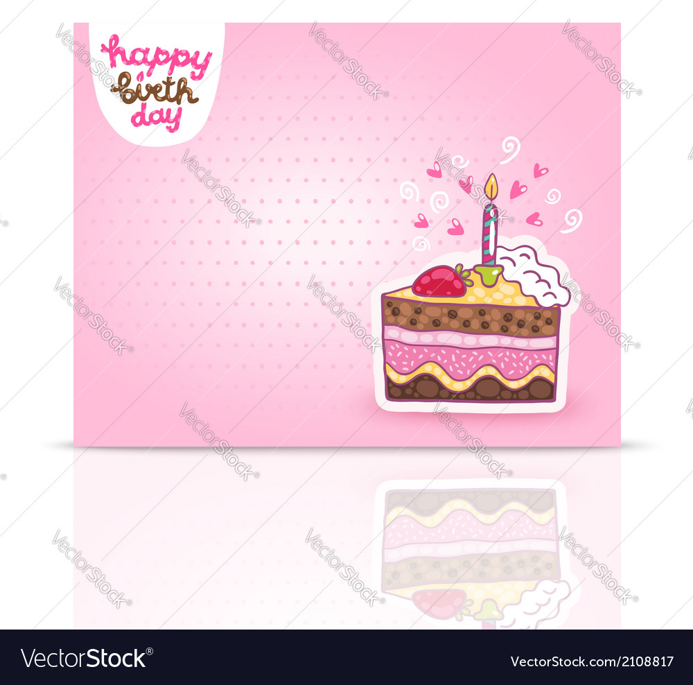 Happy birthday card background with cake