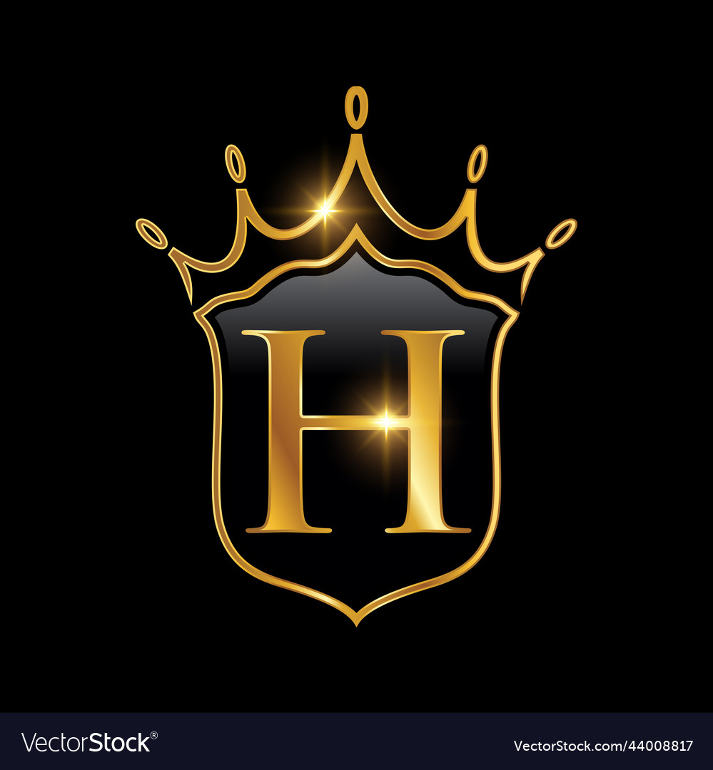 Initial H Monogram Alphabet With A Crown Royal Vector Image