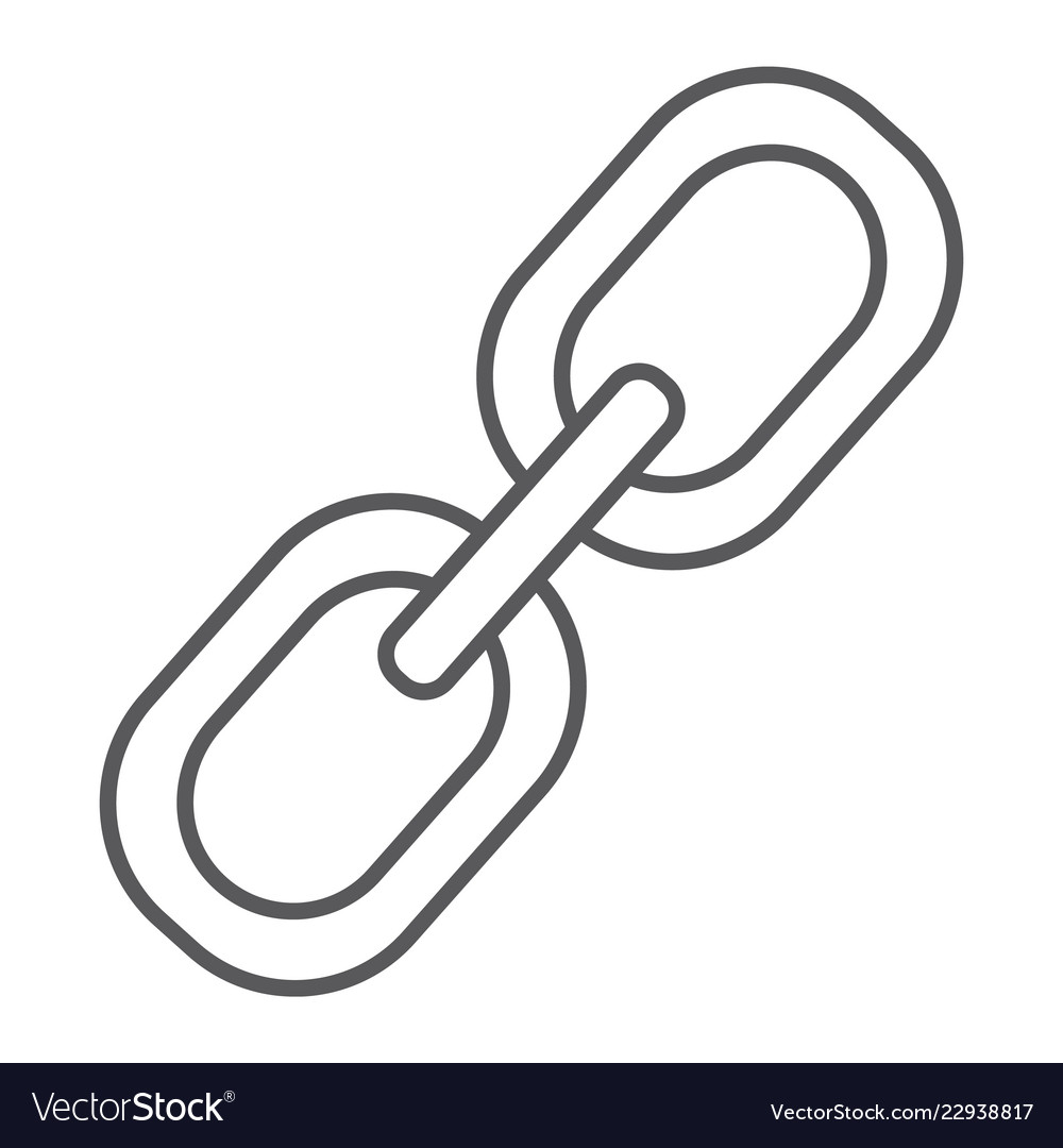 Link thin line icon connection and attach chain