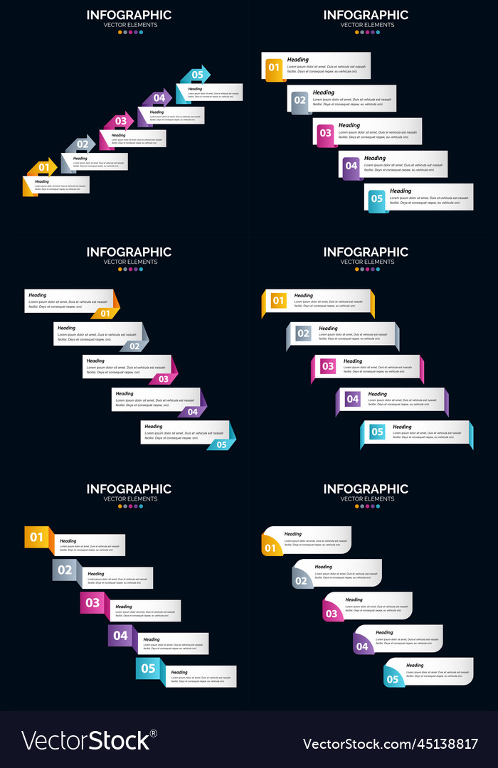 Our 6 infographics pack includes everything you Vector Image