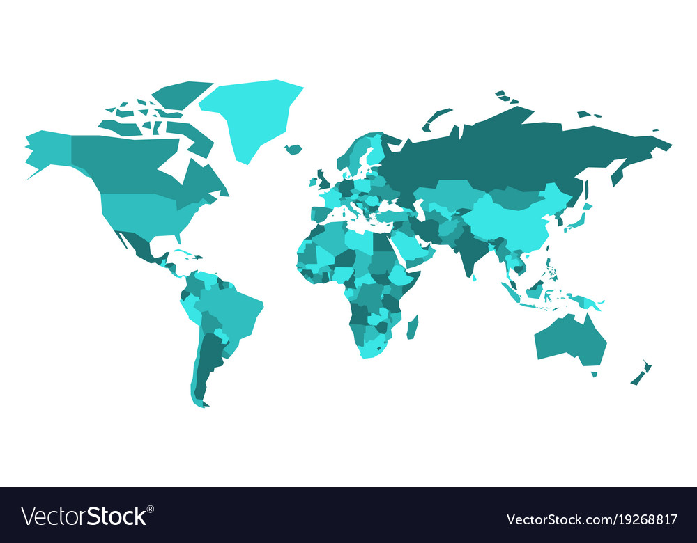 Упрощенная карта мира вектор