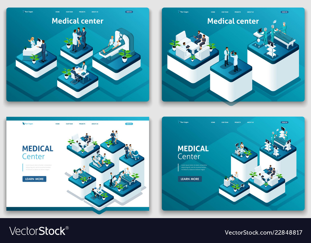 Set of web page design templates for business vector image Set of web page design templates for business