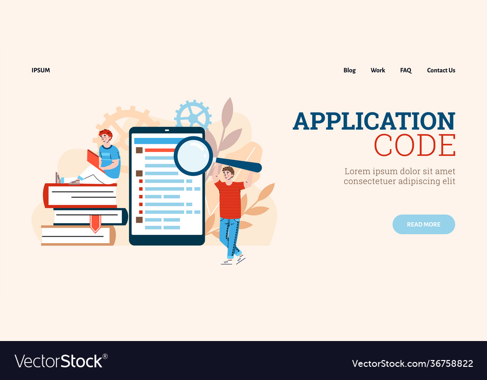 Anwendungscode Schreiben und Testen Website vector image Anwendungscode Schreiben und Testen Website