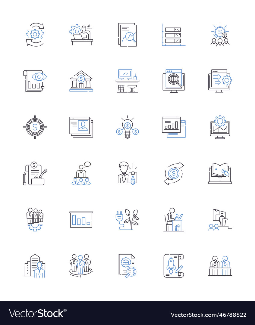 Asset allocation line icons collection