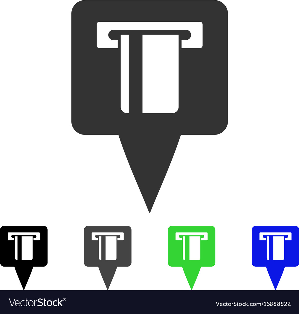 Atm machine map pointer flat icon