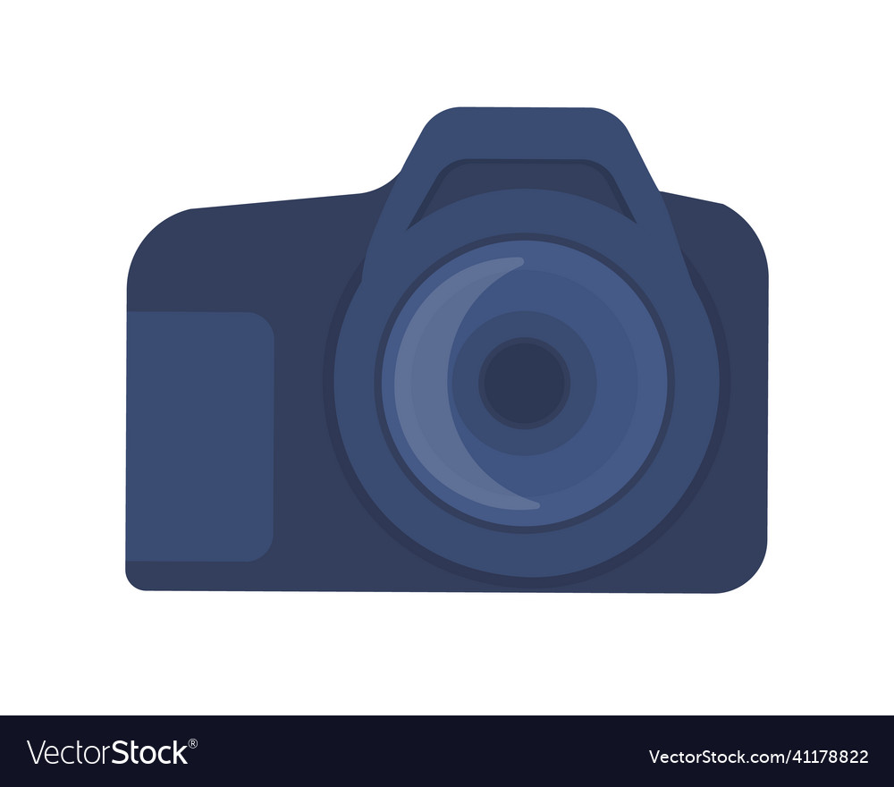 Camera semi flat color object vector image Camera semi flat color object
