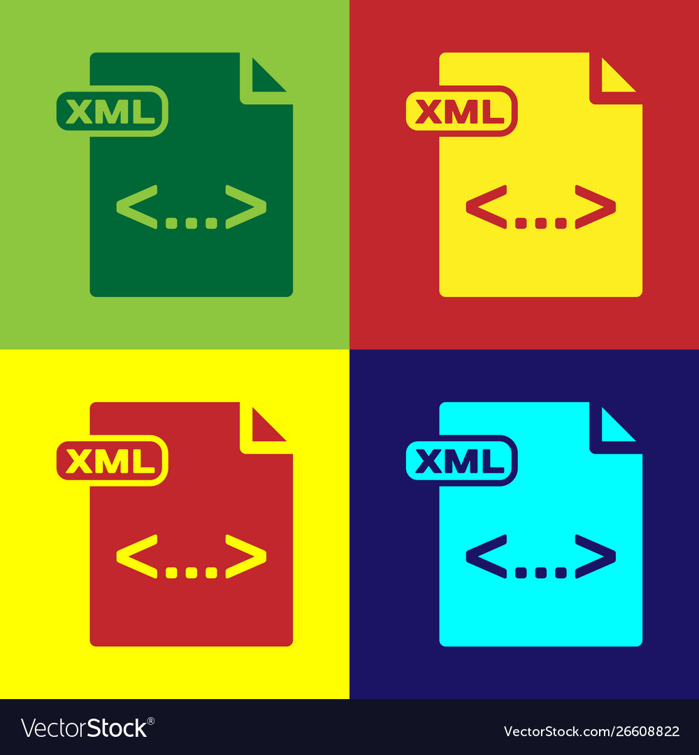 Color xml file document download button icon