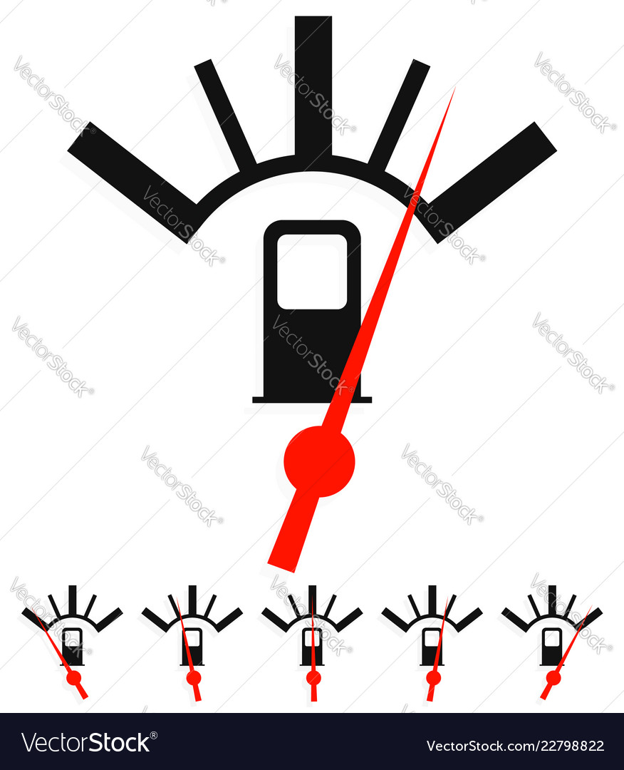 Fuel gas meter elements with red pointers vector image Fuel gas meter elements with red pointers