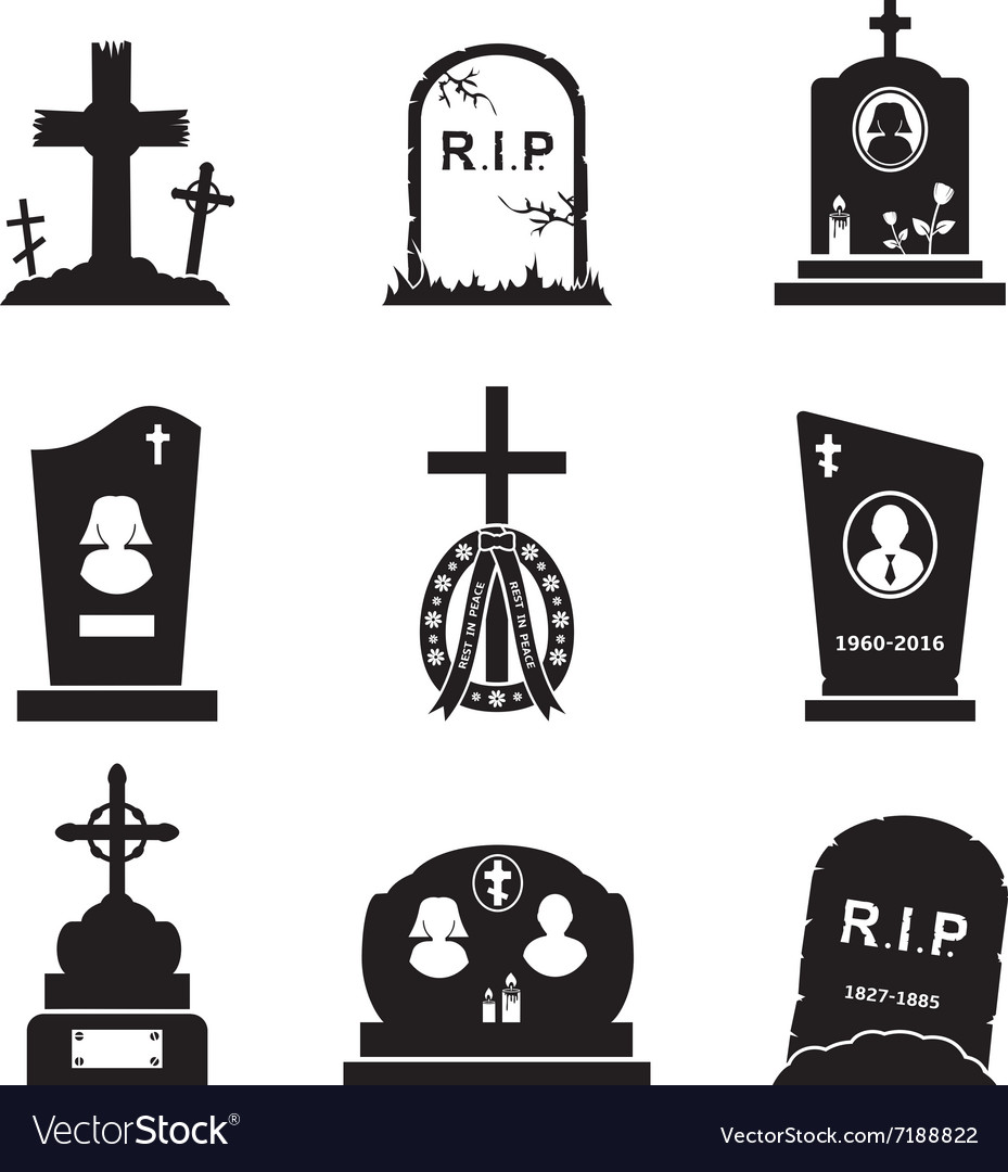 Grave Icons Royalty Free Vector Image - VectorStock