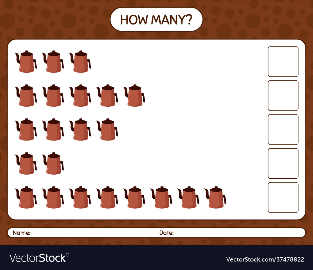 How many counting game with arabic teapot vector image How many counting game with arabic teapot