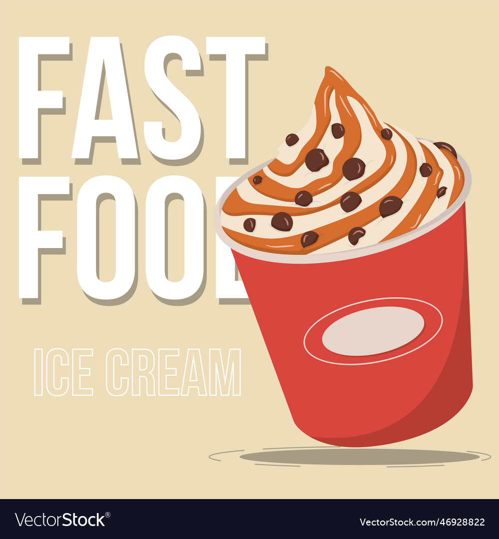 Isolated colored ice cream fast food Royalty Free Vector