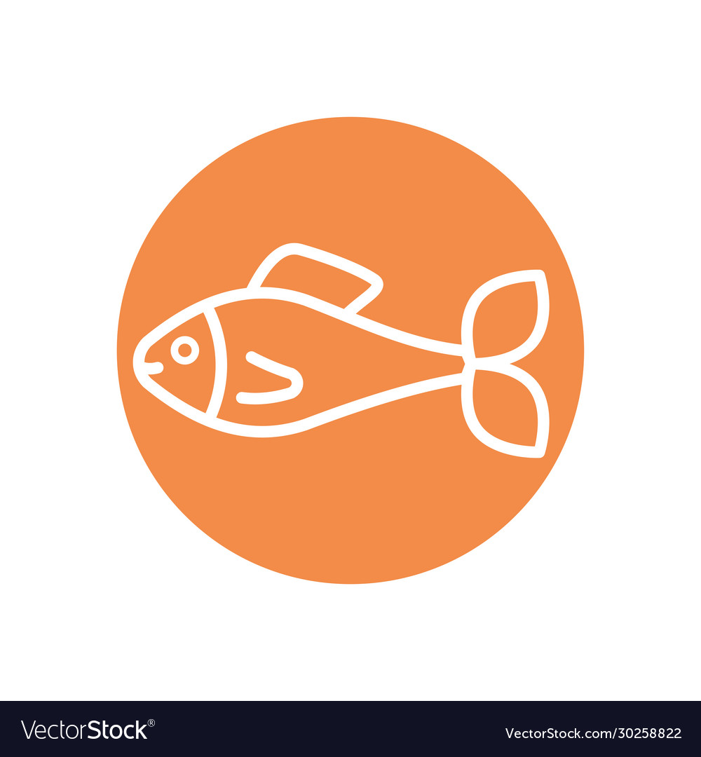 Isolated fish line block style icon design