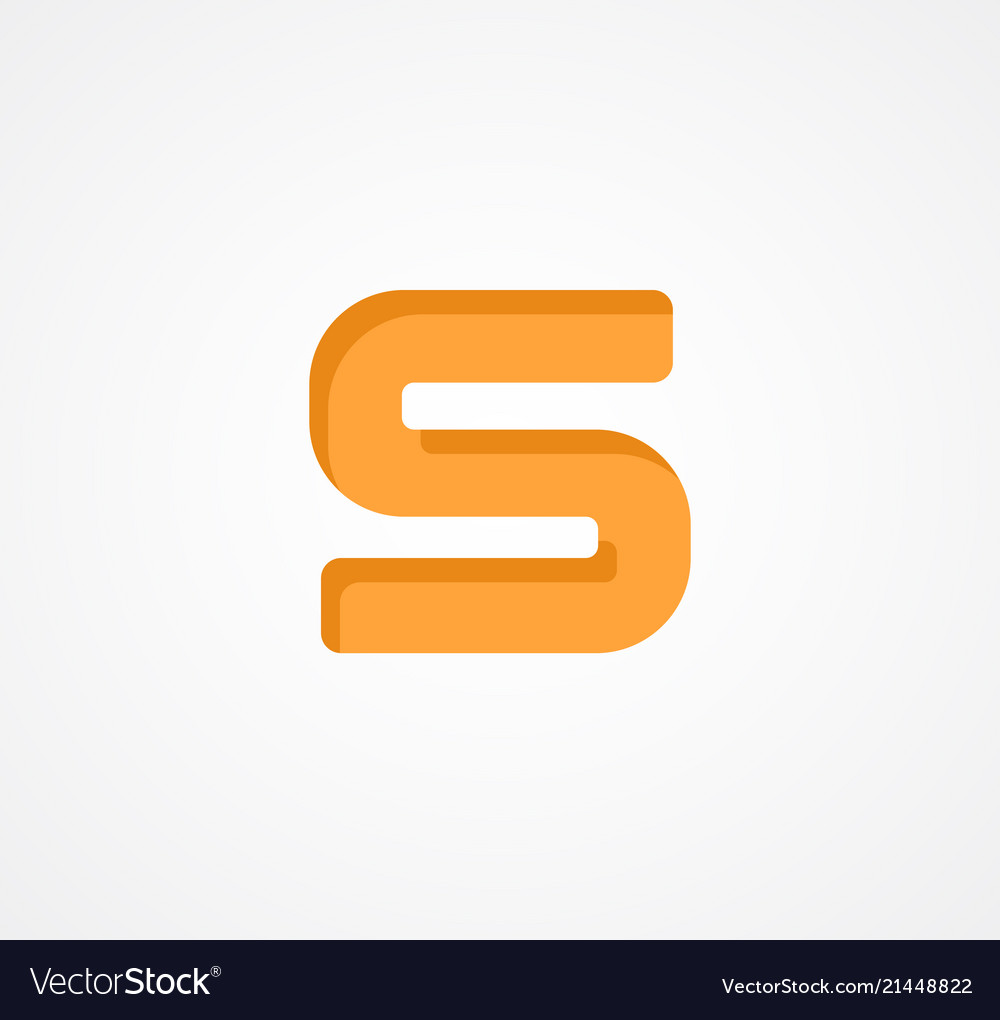 Letter S Bold Geometric Font Element Modern Vector Image