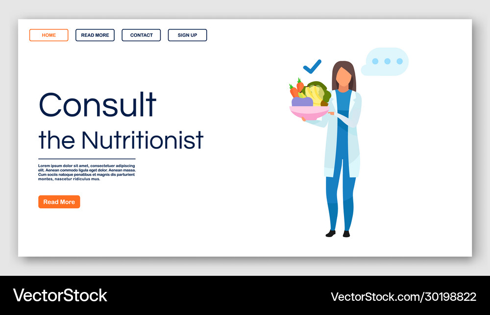 Nutritionist landing page Vector Image