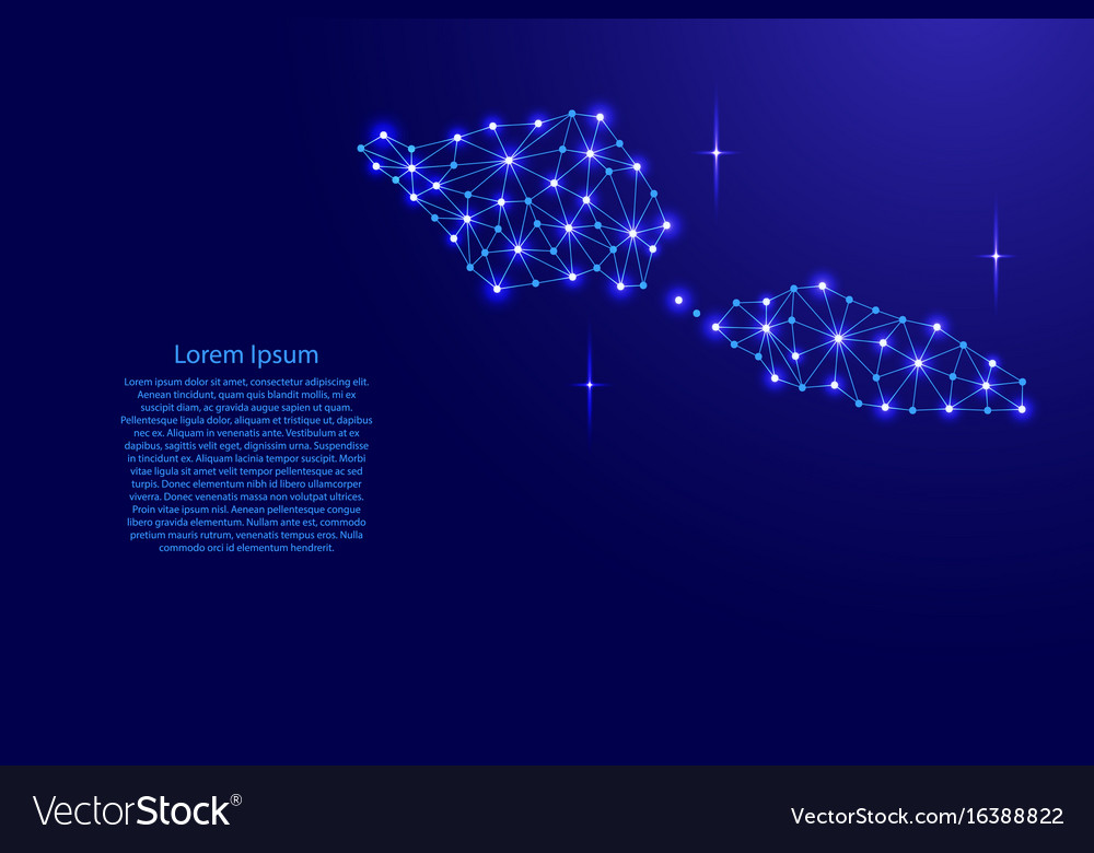 Samoa map of polygonal mosaic lines network rays