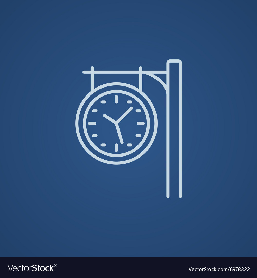 Train station clock line icon