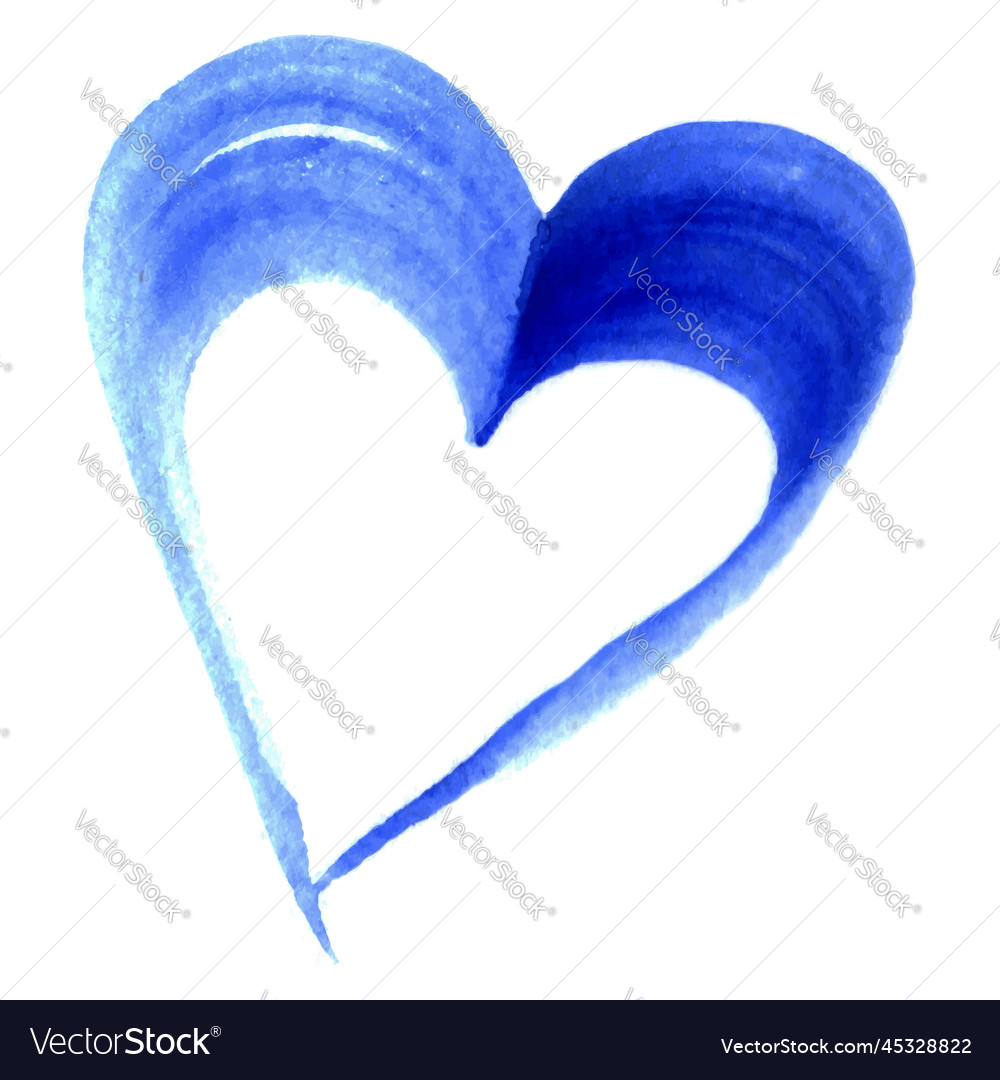 Aquarell blau Herz Liebe Symbol isoliert