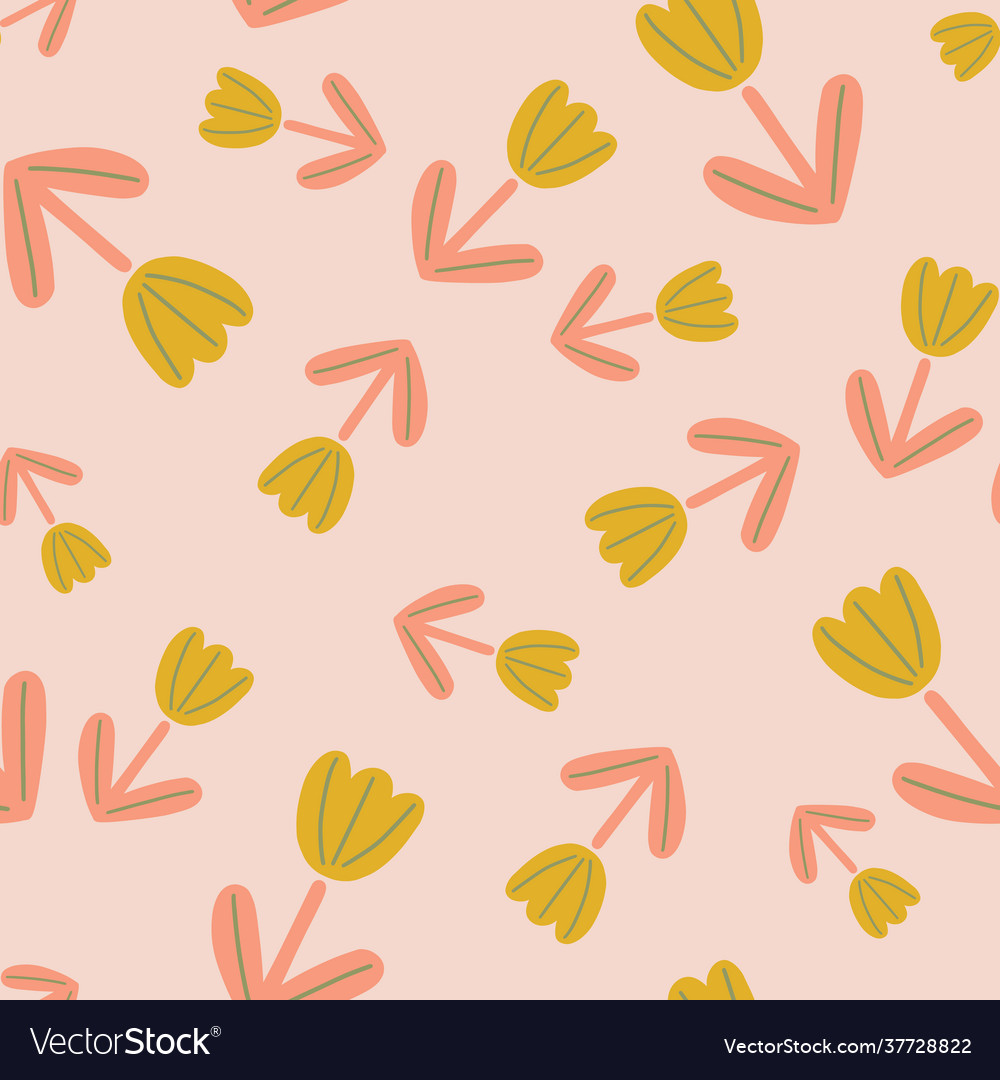 Yellow random simple tulip flowers elements Vector Image Yellow random simple tulip flowers elements