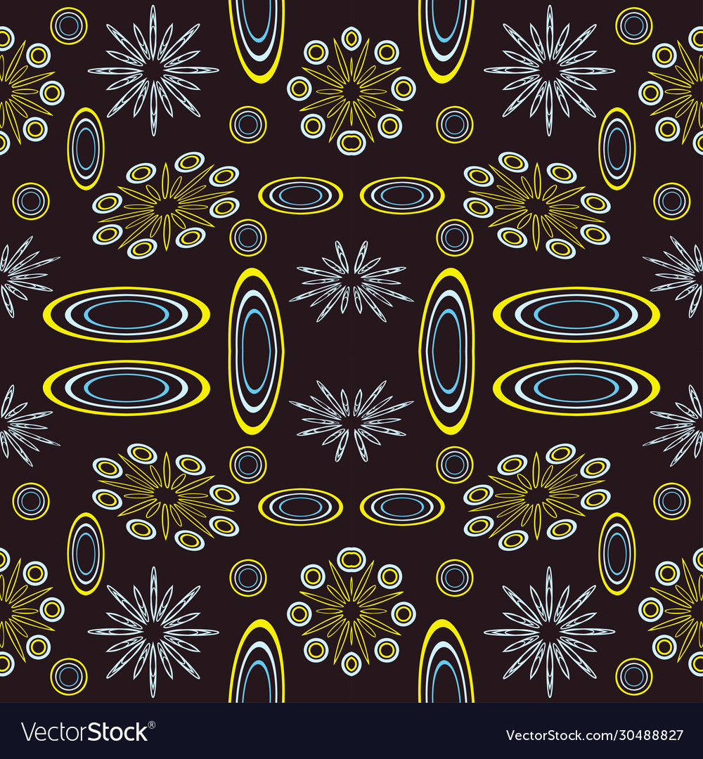Abstract seamless colorful pattern exotic shapes Vector Image Abstract seamless colorful pattern exotic shapes