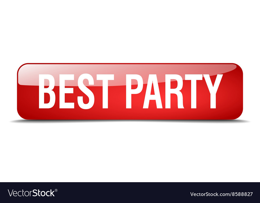 Best party red square 3d realistic isolated web