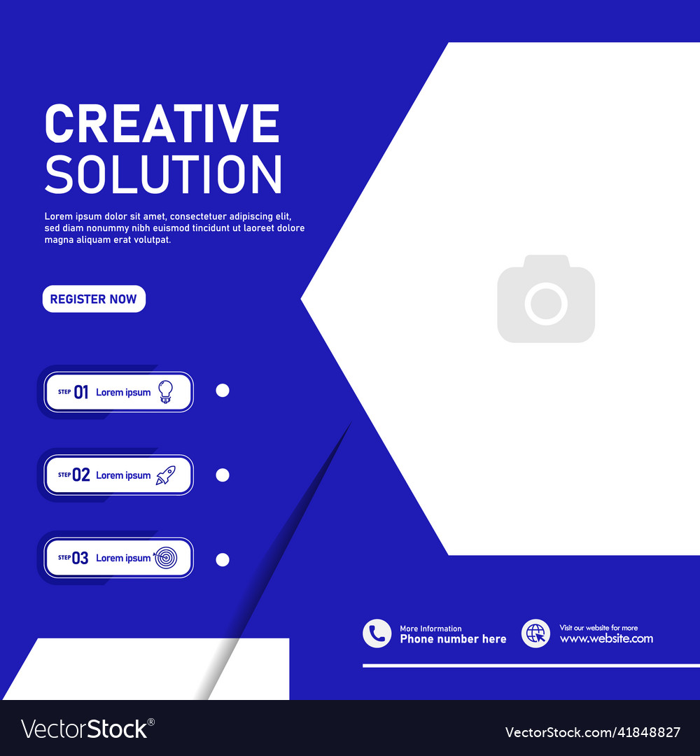 Blue creative solution business flyer square