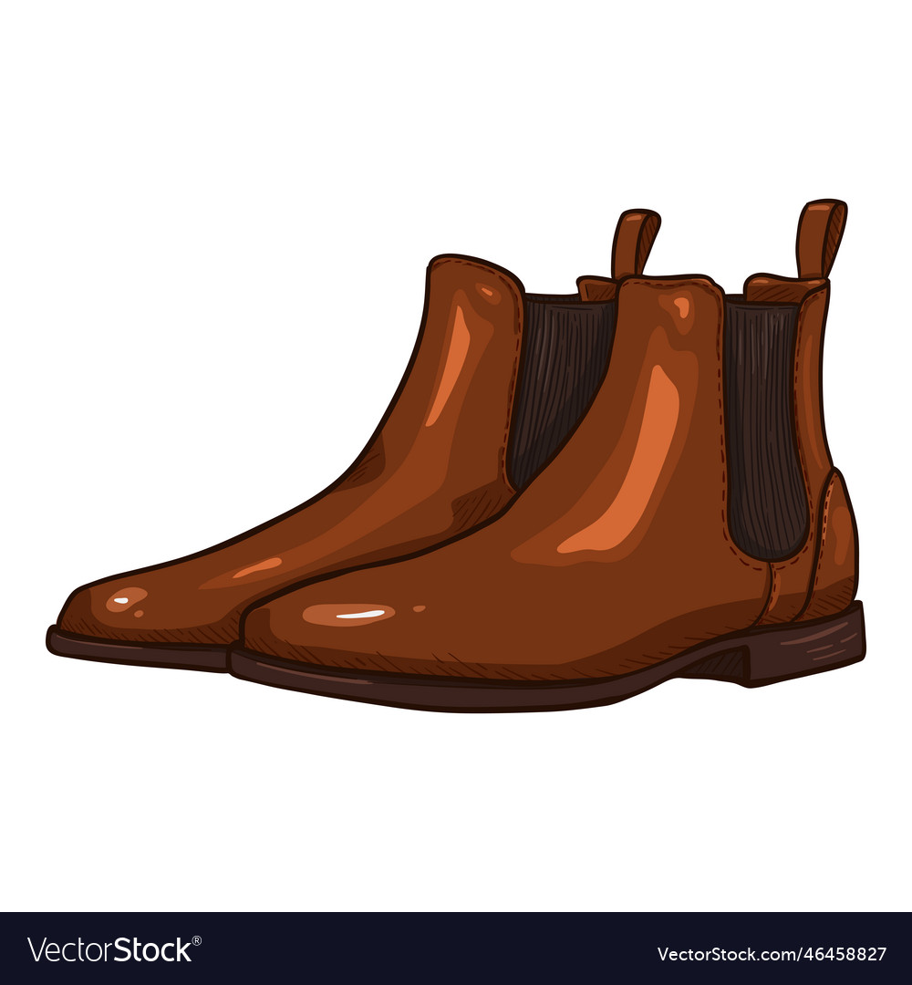 Brown leather shoes classic chelsea boots