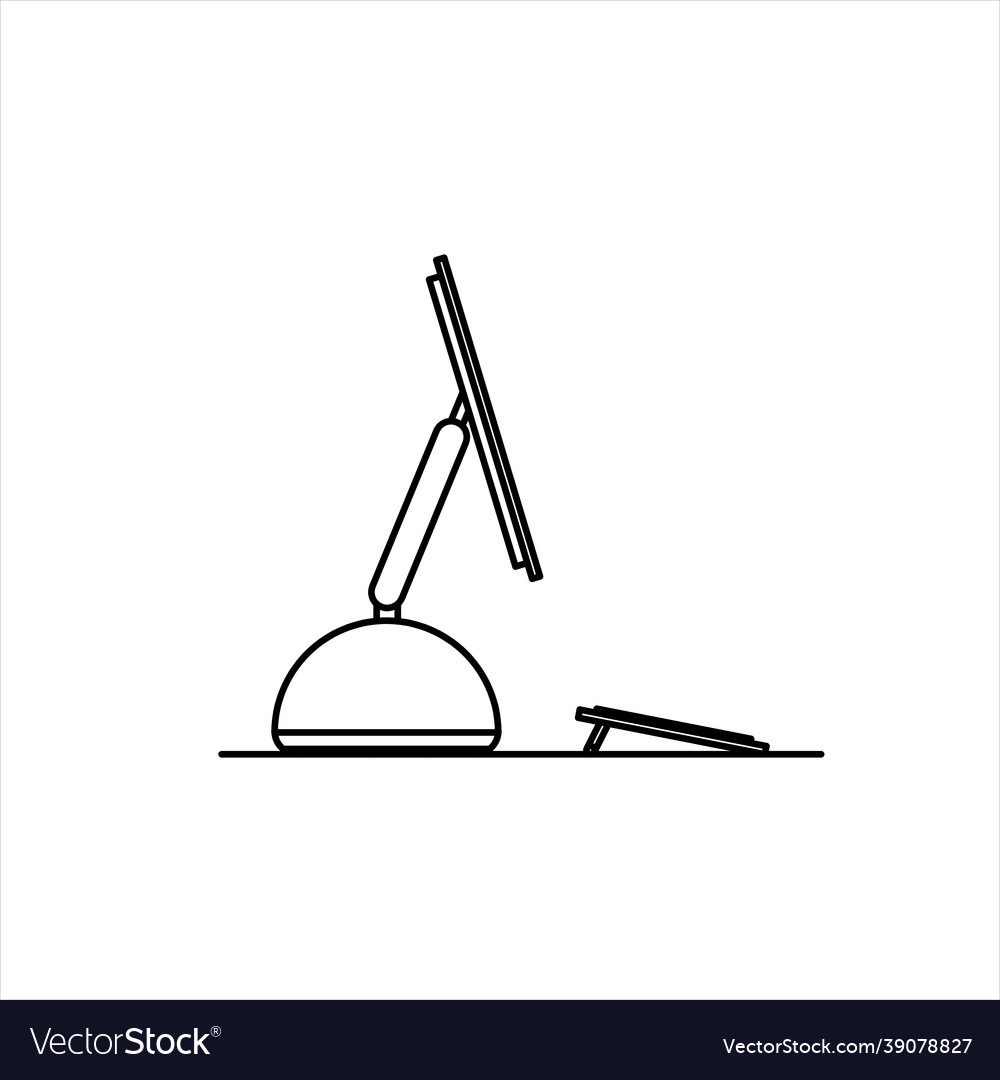 Computer sketch design from the side vector image Computer sketch design from the side
