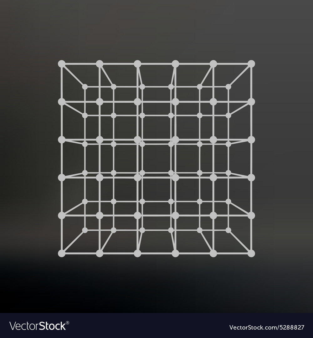 Cube of lines and dots