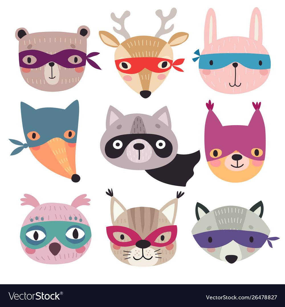 Cat Mask Logo of Animal Face Clipart Stock Vector - Illustration