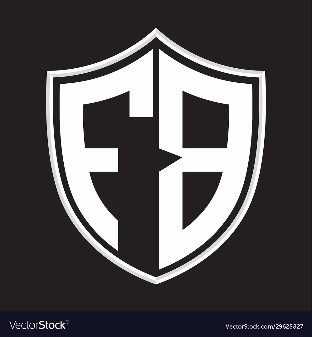Fb logo monogram with shield shape isolated