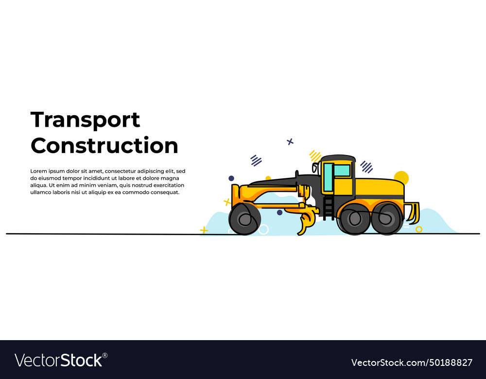 Grader machine modern banner vector image Grader machine modern banner