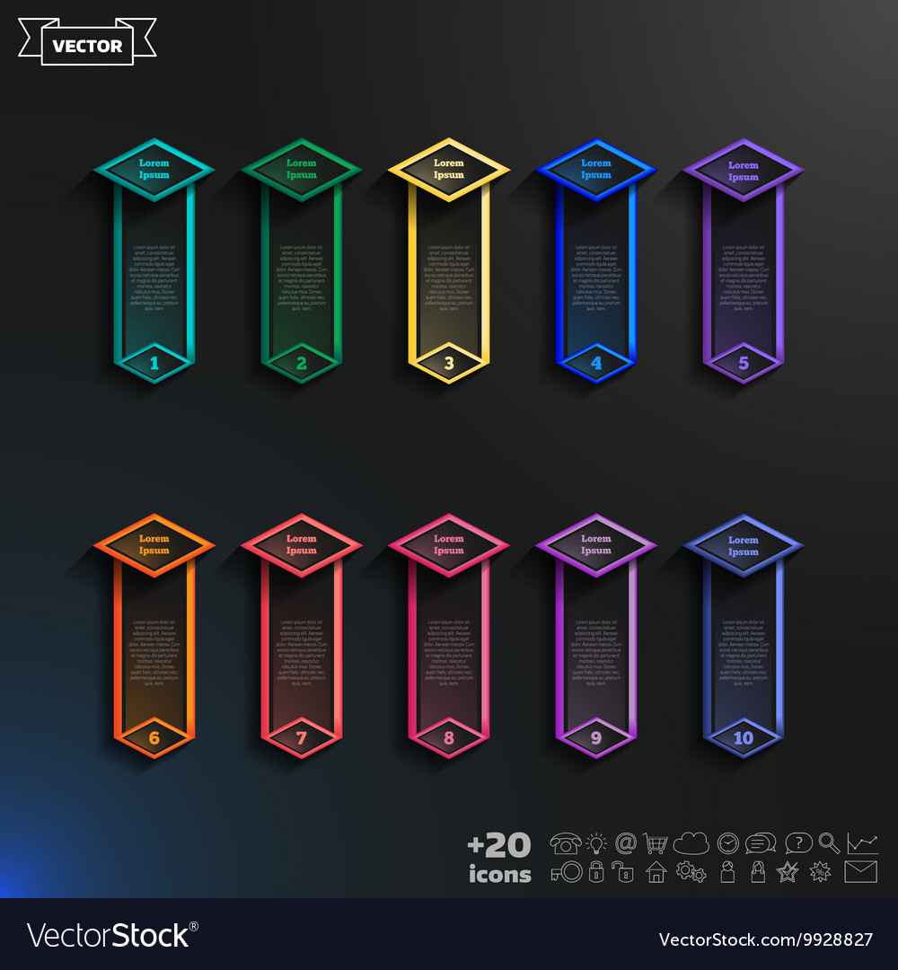 Infographic design list with rhomb