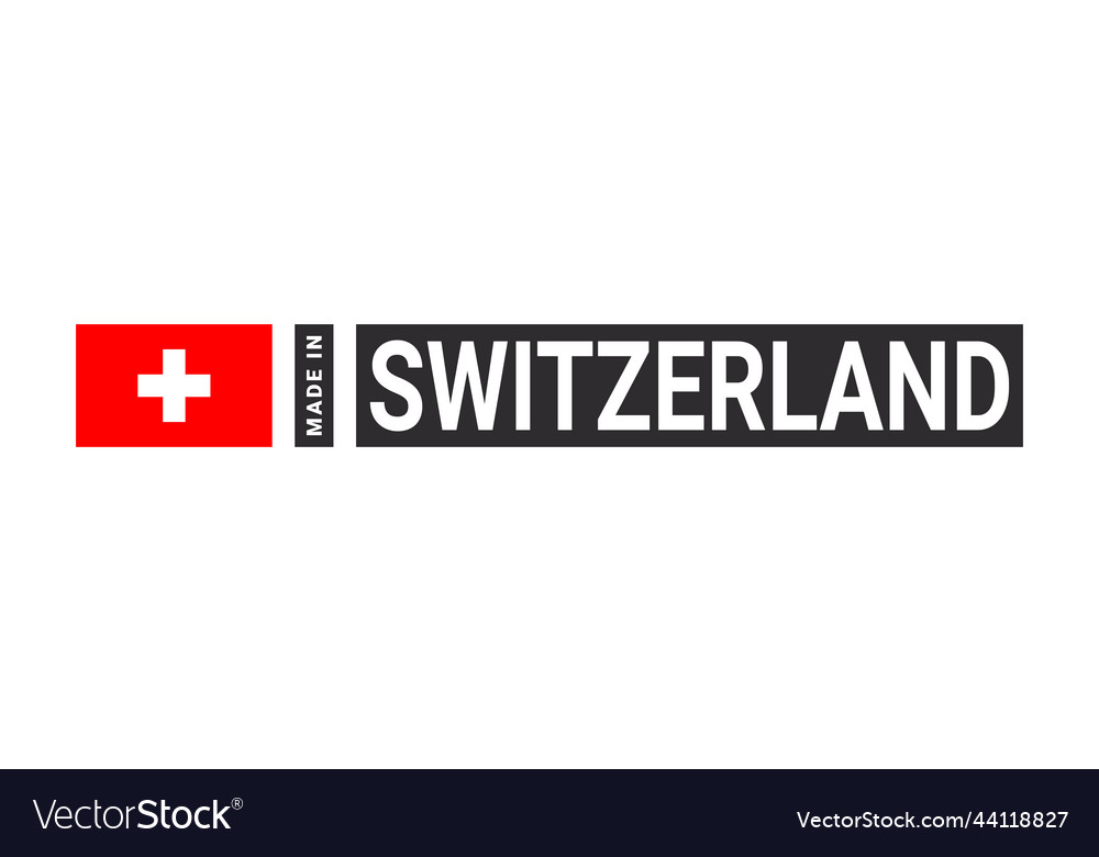 Made in switzerland label sign product emblem Vector Image