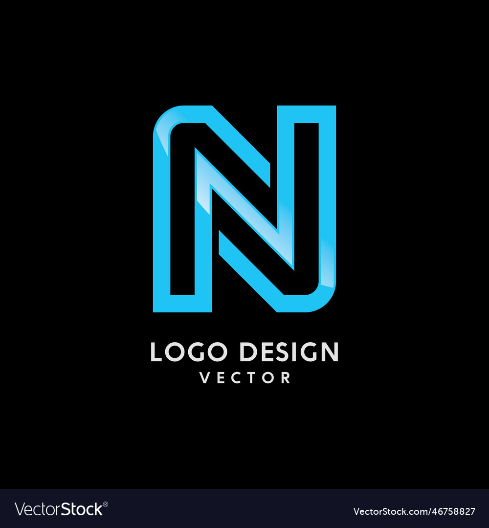 N symbol typography logo design Royalty Free Vector Image