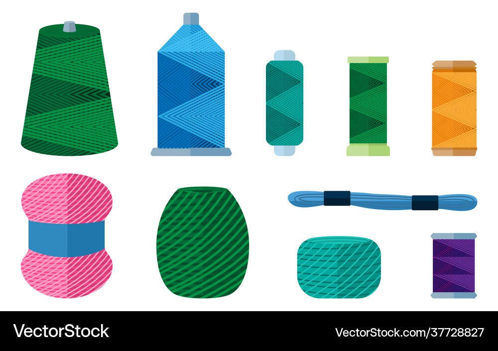 Needlecraft Threads & Spools Royalty Free Vector Image