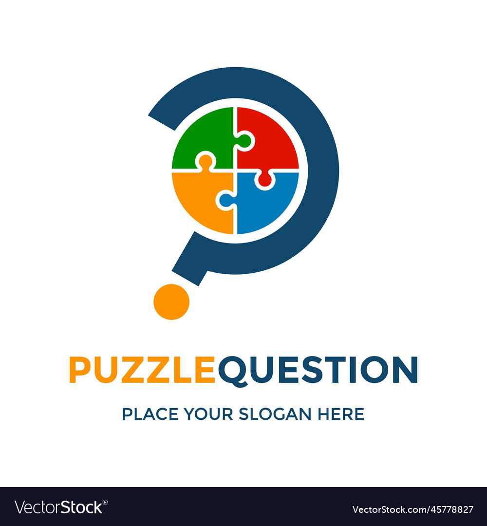 Puzzle question logo template this design use vector image Puzzle question logo template this design use