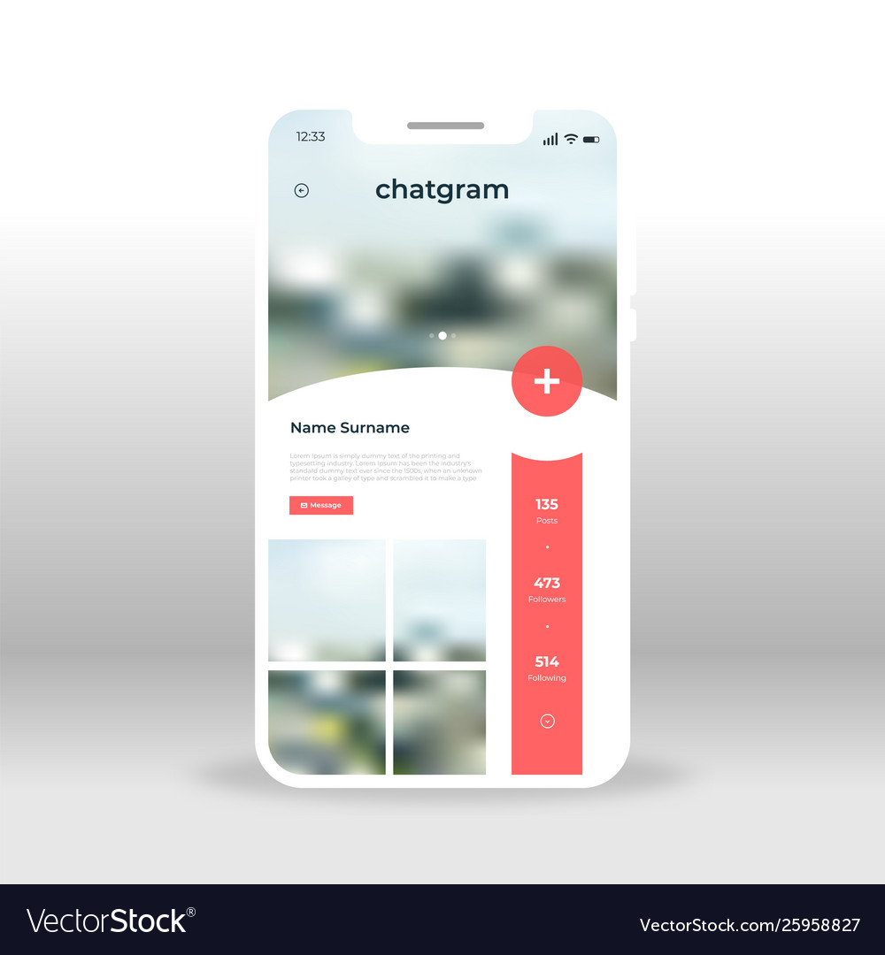 Red Live Chat Room Ui Ux Gui Screen For Mobile Vector Image