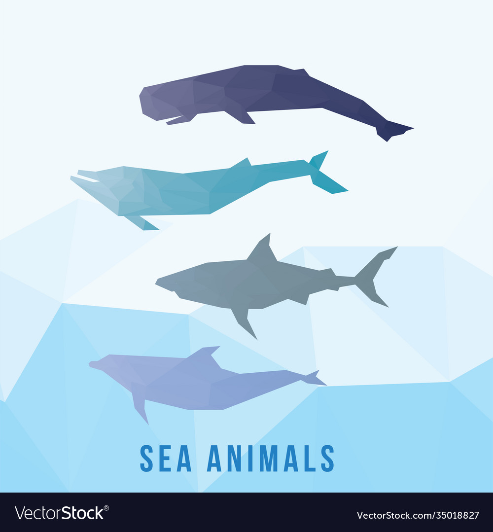 Sea animal with triangle polygonal style