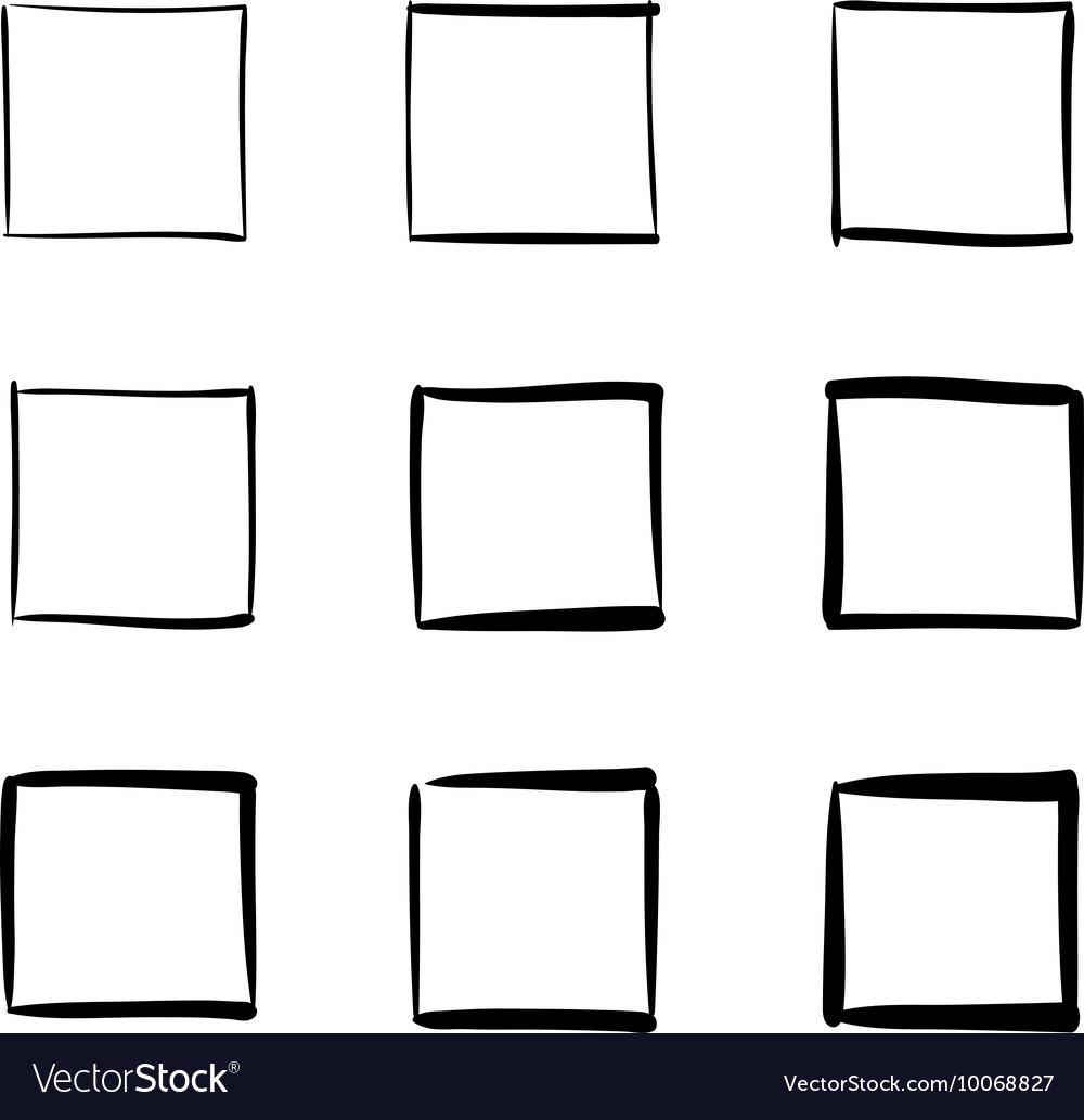 Set handdrawn squares Royalty Free Vector Image