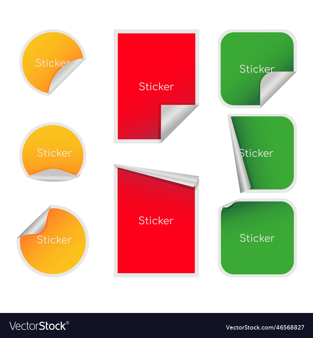 Set of realistic round square and rectangular vector image Set of realistic round square and rectangular