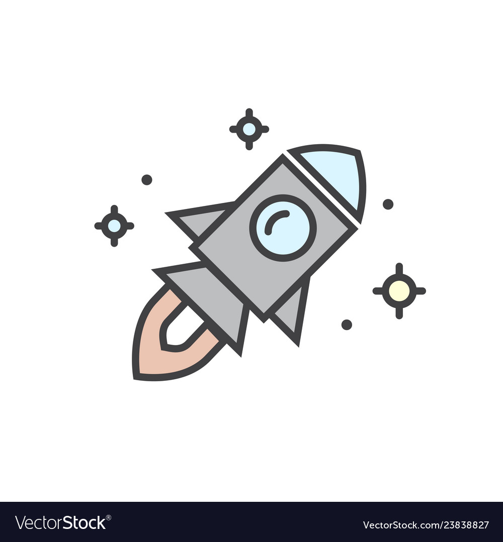 Shuttle color icon on white background for graphic