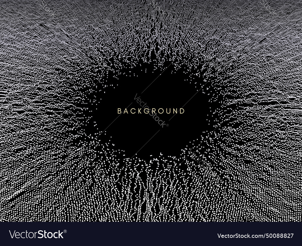 Small particles strive out of center array vector image Small particles strive out of center array
