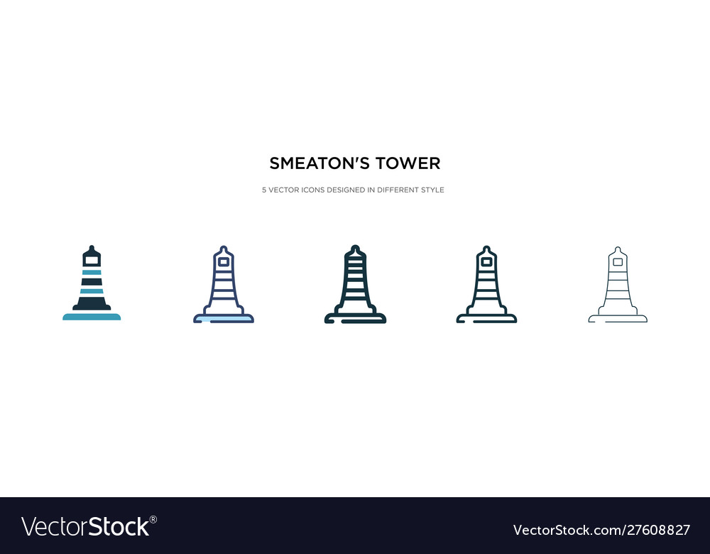 Smeatons tower icon in different style two
