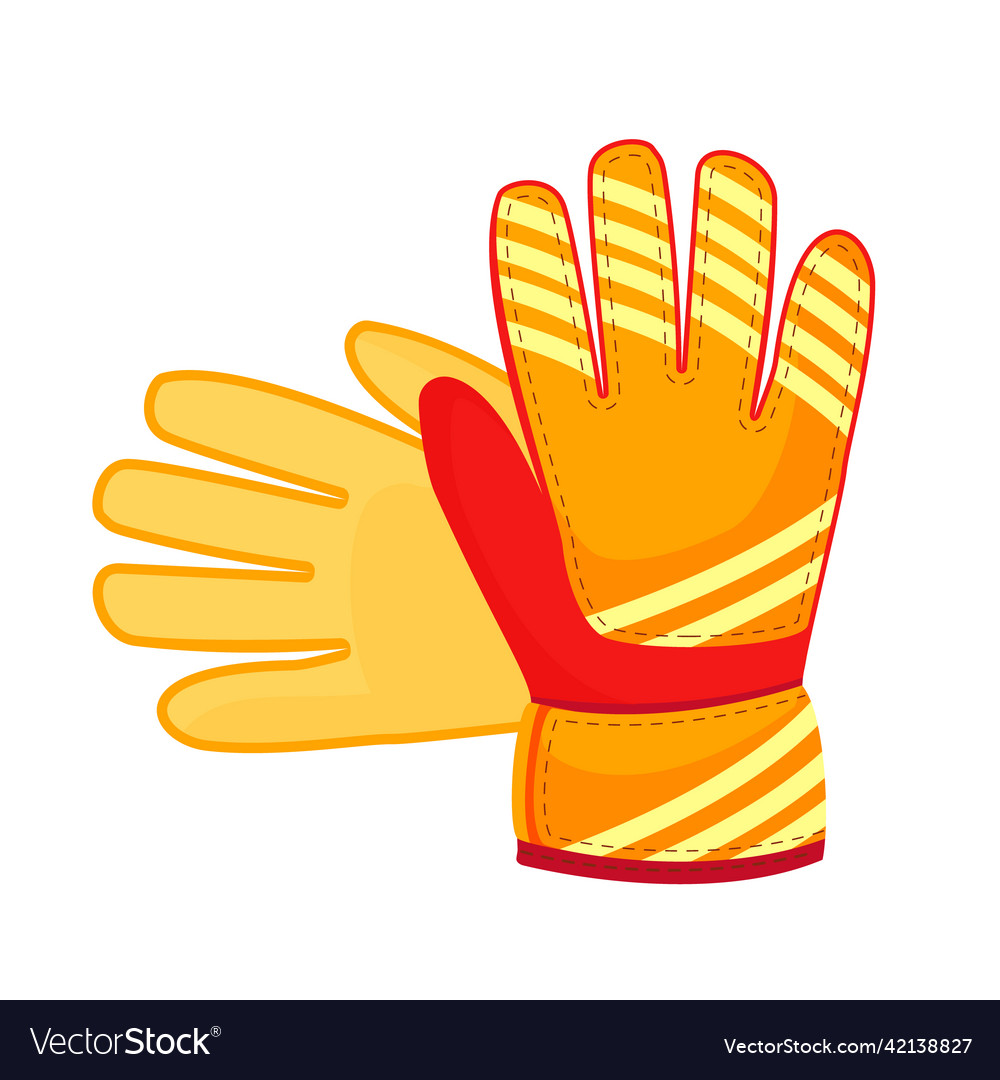Soccer goalkeeper gloves semi flat color object Vector Image