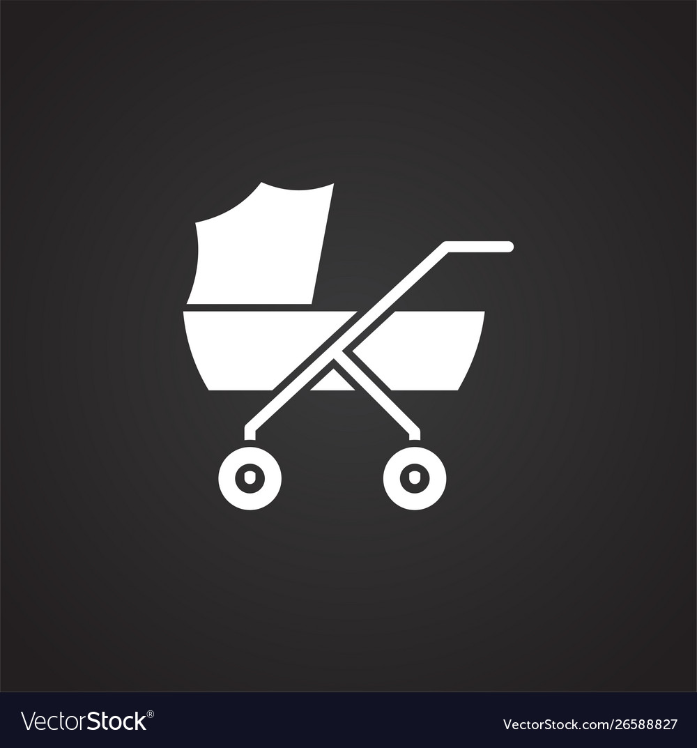 Stroller icon on background for graphic and web