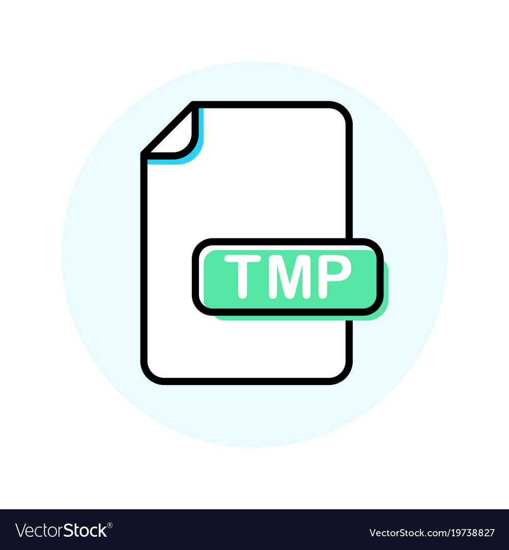 Tmp file format extension color line icon